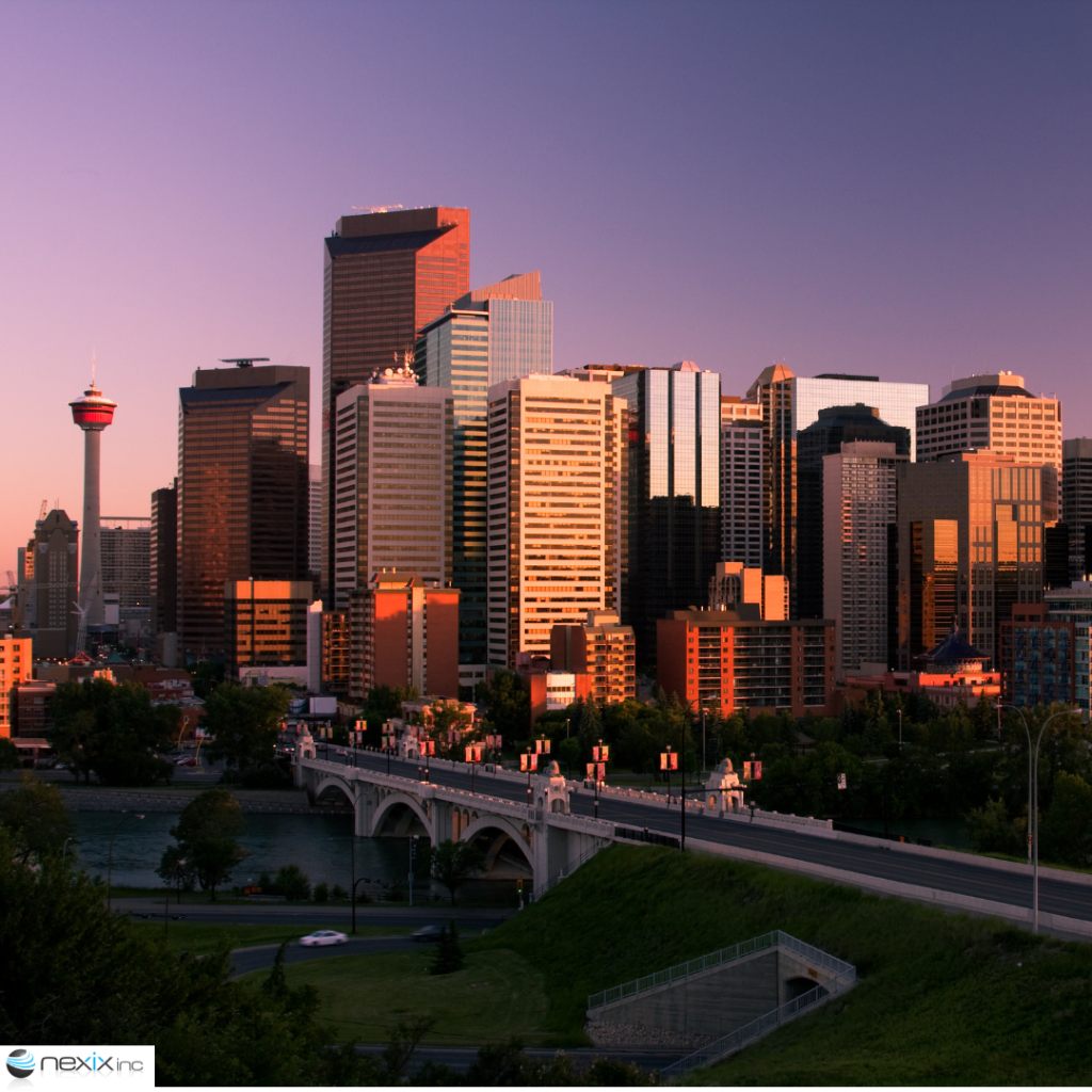 Calgary downtown at sunrise