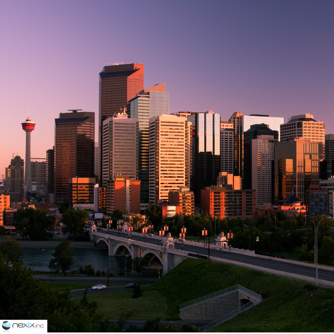 Calgary downtown at sunrise